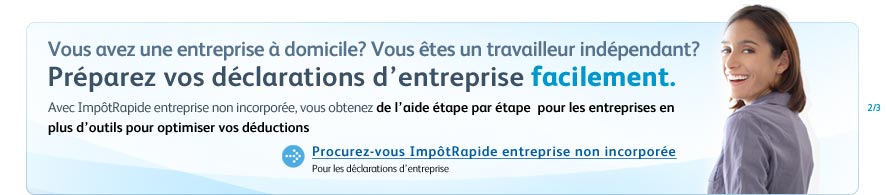 Procurez-vous ImpôtRapide entreprise non incorporée