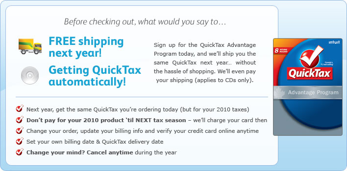 QuickTax Advantage Program